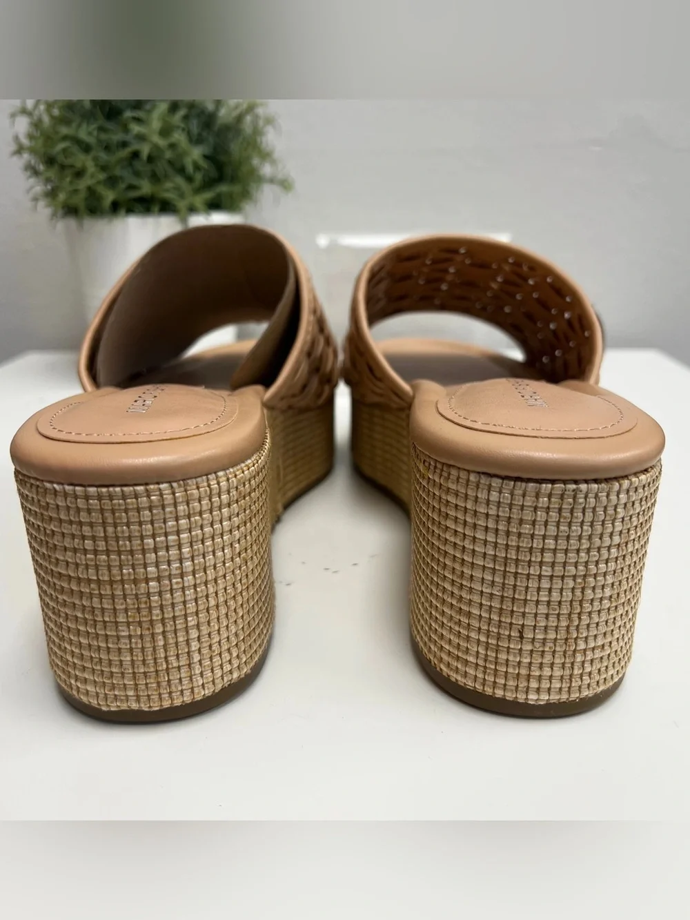 Marc Fisher Tan Bashina Slip On Wedge - NEW - Size 11